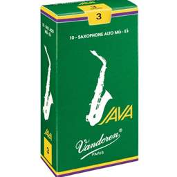 Vandoren #3 Java Green Unfiled Alto Sax Reed 10 Pack