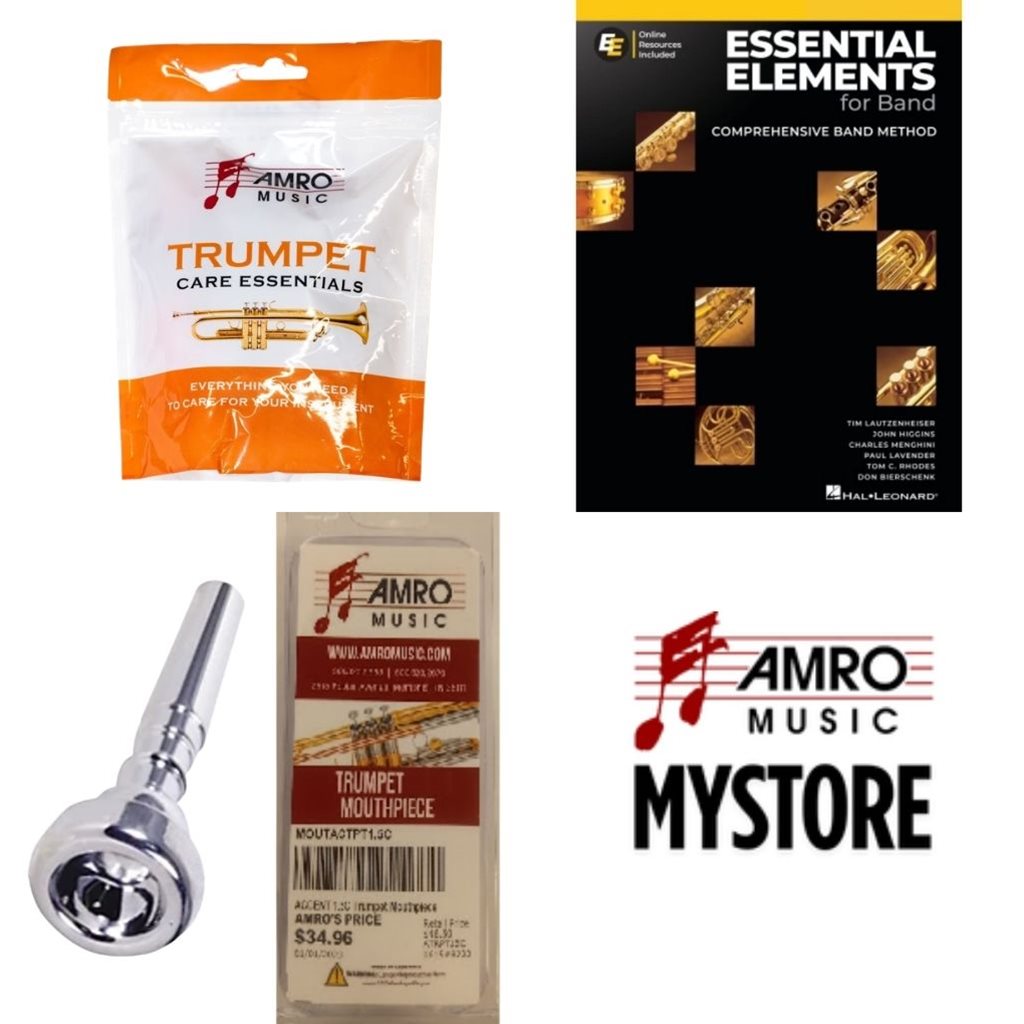 School Rental Night Mendenhall Jr. Beginner Trumpet Pack w/ Book