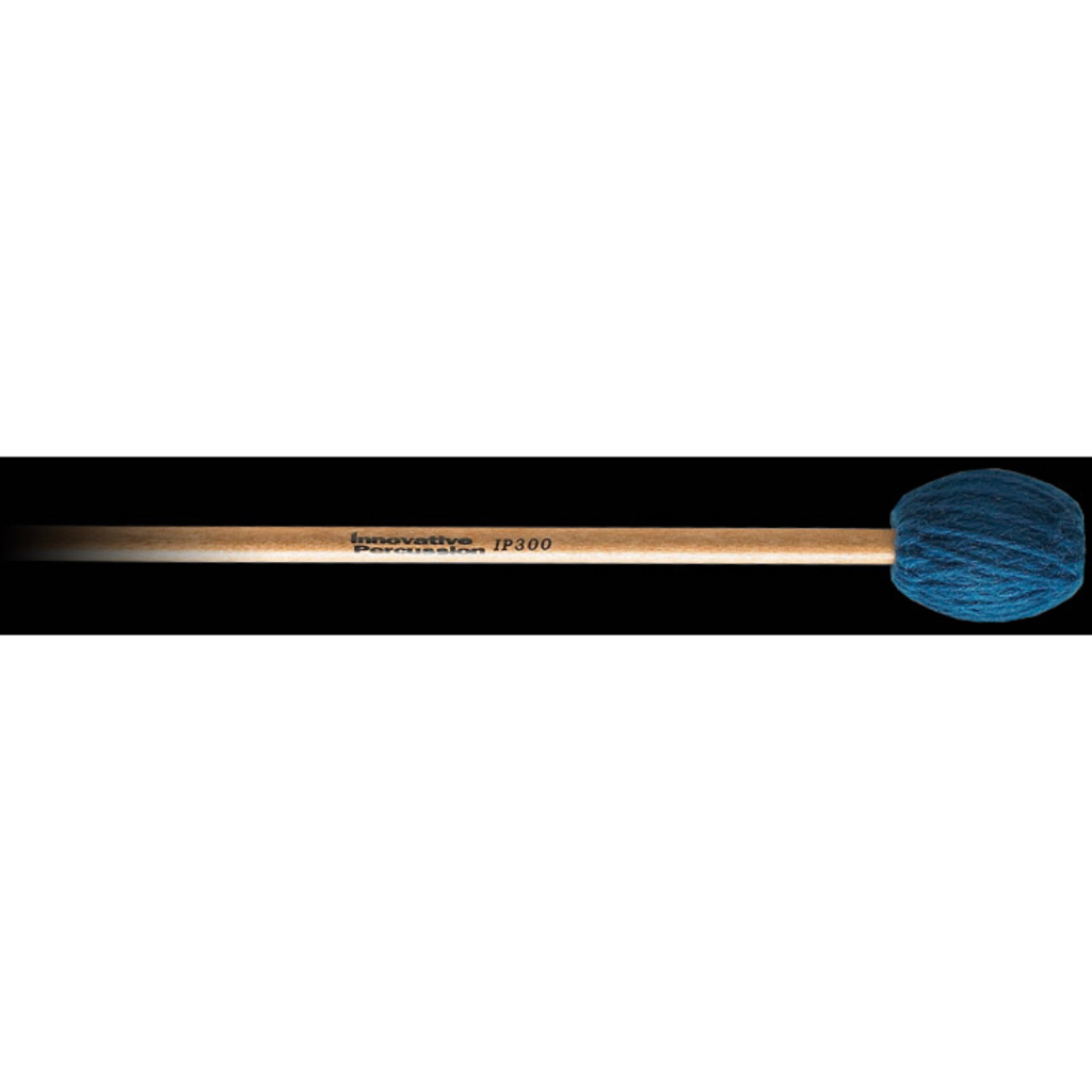 Innovative Percussion IP300 Medium Hard Teal Yarn Marimba Mallets with Birch Handles