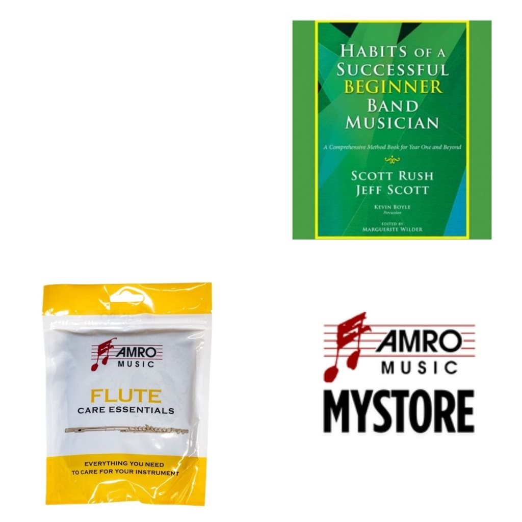 School Rental Night Brandon Middle Flute Beginner Pack w/ Book