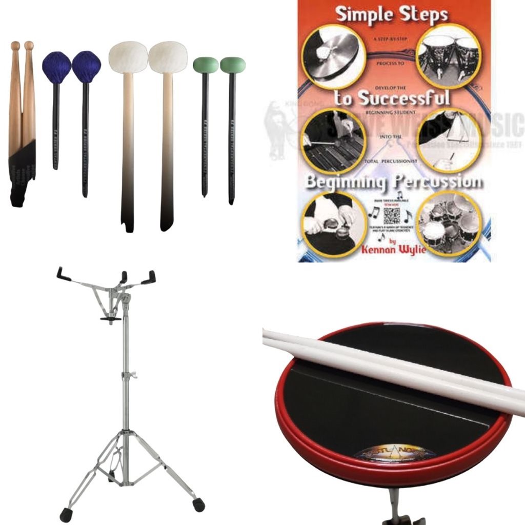 School Rental Night Brandon Middle Percussion Beginner Pack w/ Book