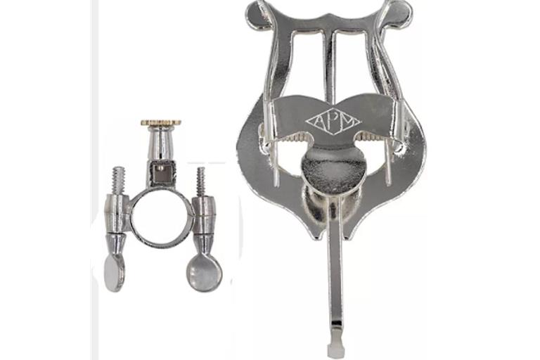 AMRO Silver Bach Style Trumpet Clamp on Lyre